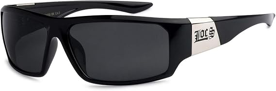 Locs 91058 Black Sunglasses | Authentic Gangster Maddogger OE Silver Arms Shades