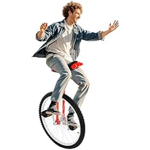 Unicycle, 24 Inch Wheel Unicycle with Rim and Pedals, Height Adjustment 36"-40", 154lbs Load Capacity, Modern Steel Outdoor Unicycles for Adults Red