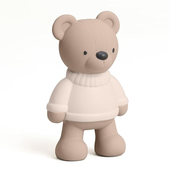 Itzy Ritzy Natural Rubber Teether, BPA-Free Soft Baby Teething Toy (Bear)