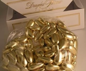Dipped Gold Jordan Almonds European Dragees - 1 Pound