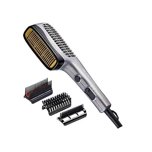 Red by Kiss 1875 Ceramic Ionic Hair Styler, Blow Dry Comb with 3 Attachments Including Detangler Pik, 4 Heat Settings & Cool Shot for Fast Drying, Straightening & Silk Press on All Hair Types