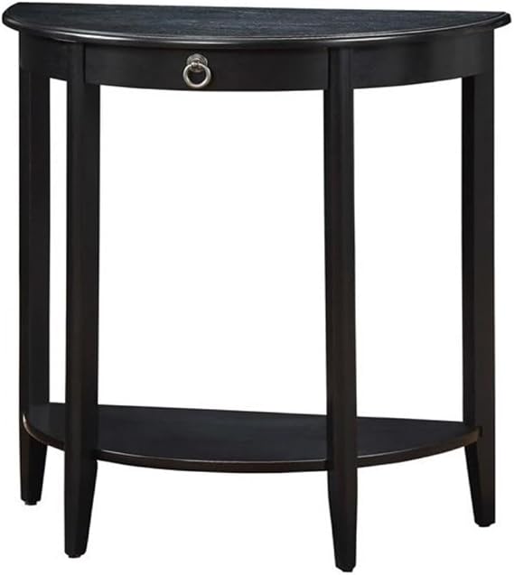 ACME Transitional CONSOLE TABLE 26"L x 13"W x 28"H with a Drawer Storage and a Lower Display Shelf, Sofa Table Accent Table for Hallway Entryway Living Room Bedroom, Wood, Easy Assembly, Black Finish