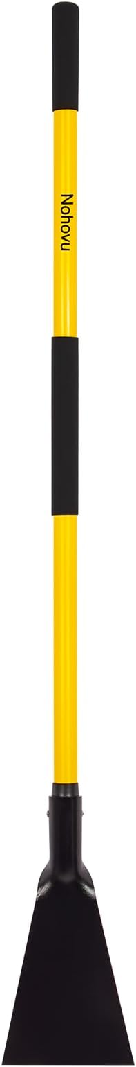 Nohovu Snow Shovel for Driveway Ice Removal, Heavy Duty Ice Scraper with Fiberglass Handle, 56 Inches