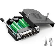 DB44 Solderless Connector, Male RS232 D-SUB Serial to 44-pin Port Terminal Adapter Breakout Board with Case Long Bolts Nuts