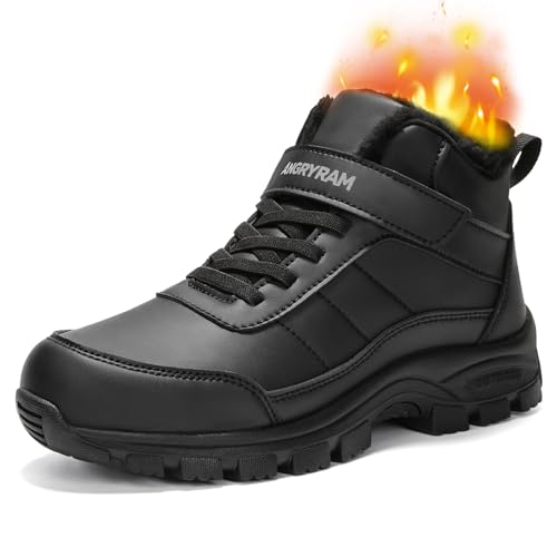 ANGRYRAM Winter Work Shoes for Women Non Slip Warm Insulated Steel Toe Snow Shoes Comfortable Safety Toe Sneakers for Women Industry Construction Outdoor Winter Shoe