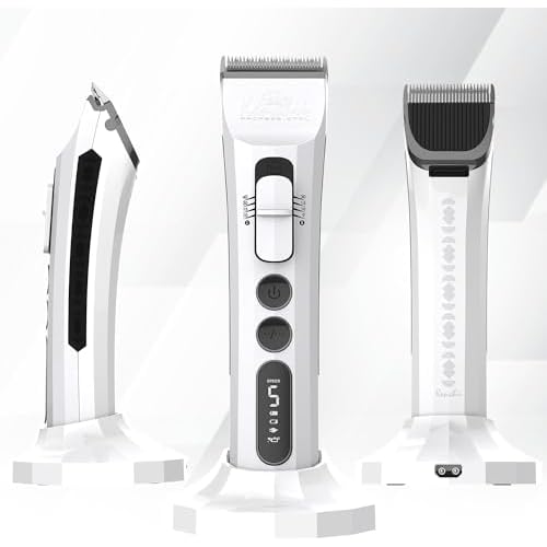 Kenchii Flash Dog Clippers for Grooming 4-in-1 Digital Cordless Cat & Dog Grooming Clipper for Pet Care, Precision Pet Grooming Trim, Shape, and Style Effortlessly, White