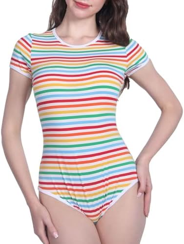 Landofgenie Cotton Bodysuit Romper Onesie Stripe Pajamas For Women - Stripe Girl