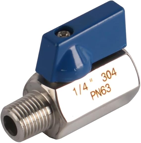 Mini Ball Valve Stainless Steel Mini Ball Valve 1/4 Inch NPT Internal And External Thread Mini Ball Valve Shut-Off Valve
