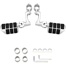 FOVPLUE Motorcycle Highway Footpegs,Univeral Highway Peg for Harley Touring Softail Dyna Sportster Honda Kawasaki Suzuki Yamaha Indian Victory w/ 25-35mm 1'',1.25'',1.3'' Engine Guards/Tubing