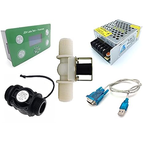 Flow Control Package: Meter, Flowmeter Sensor, Solenoid Valve, Power Supply and JDH FlowVisor Monitoring Cable (DN25)