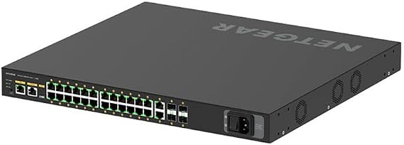 NETGEAR AV Line M4250-26G4XF-PoE+ Switch GSM4230PX-TAANAS | 28 Ports L3 Managed | 24x1G PoE+ | 4x10G SFP+ | Rack-Mountable | Cloud Care's SupportPlus Included