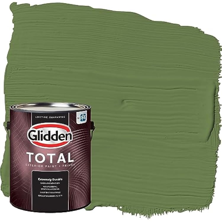 Glidden Total Exterior Paint & Primer All-in-One, Mint LeavesGreen, Satin, 1 Gallon