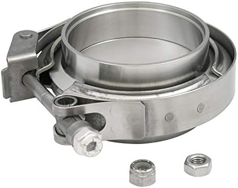 Verocious Motorsports Quick Release V-Band Clamp Kit w/O-Ring Seal Aluminum Male Female Flanges - 2.5"