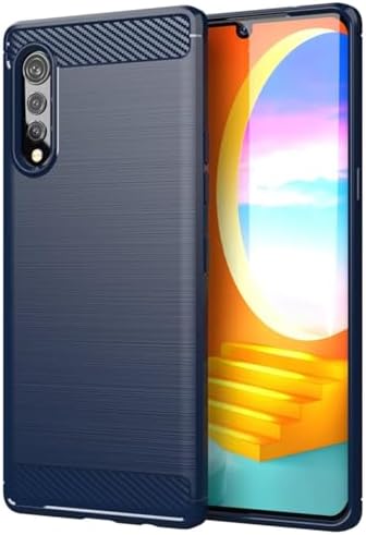 Case for LG VelvetLG Velvet 5G LMG900 Case, Ultra Slim Phone Cover with Shock-Absorption Carbon Fiber TPU Rubber Protective Cases for LGVelvet5G Navy Blue