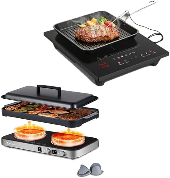 AMZCHEF Double Induction Cooktop & AMZCHEF Portable-Induction-Cooktop