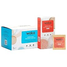 Waka Quality Instant Coffee Single-Serve Large and Small Box Combo 100% Arabica Freeze Dried Beans Colombian Caffeinated and Decaffeinated