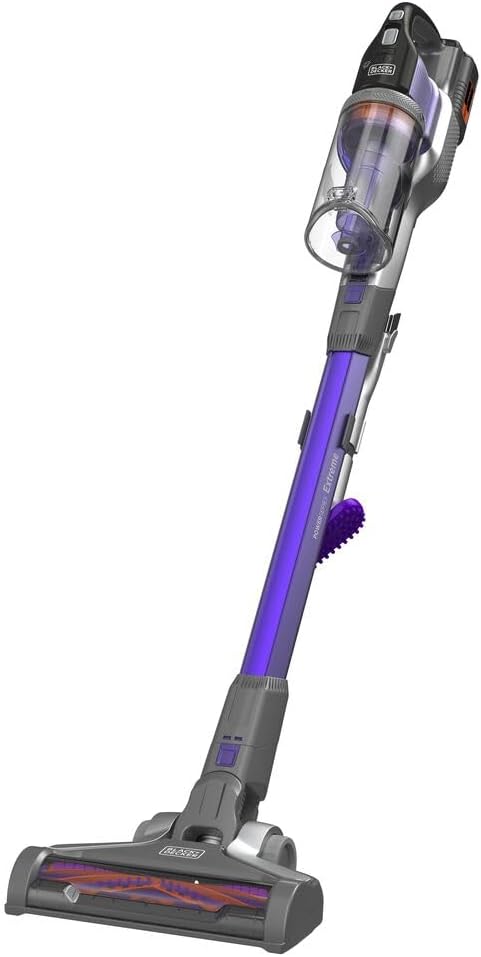 Black+Decker BHFEV362DP-QW 4'ü 1 Arada Kablosuz Pet Başlıklı Dikey Süpürge (Dar aralık aparatı, evcil hayvan tüyü temizleme fırçası, aksesuar tutucu, duvar montaj aparatı ve şarj cihazı dahil)