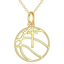 KECHO 14K Real Gold Sport Pendant Necklace Solid Yellow Gold Jewelry Gifts for Women Men Sport Lover
