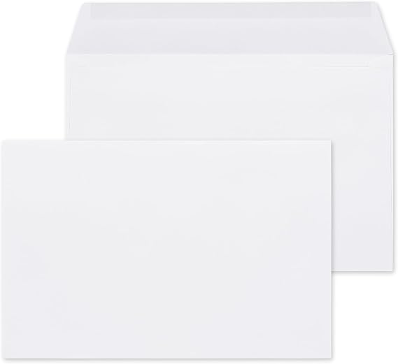 6x9 Booklet Envelopes - 250 pack - Mailing Envelopes with Gummed Seal - White Letter Envelopes Open-Side 6x9 Envelopes - 24 lb Heavy Duty Paper Plain Envelopes for Catalogs, Business, Booklets