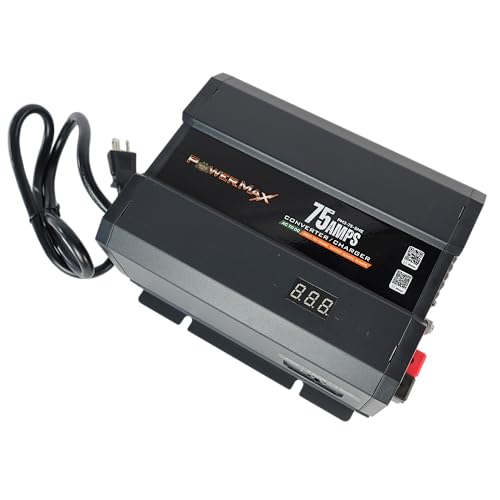 PowerMax PM3 75LK RV Power Converter - 12 Volt 75 Amp with 3 Stage Smart Charging Mode, Lithium Compatible