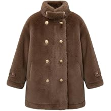 Girls Winter Dress Coat Girl Faux Fur Long Sleeve Jacket Kids Long Lined Outerwear for 3-15T
