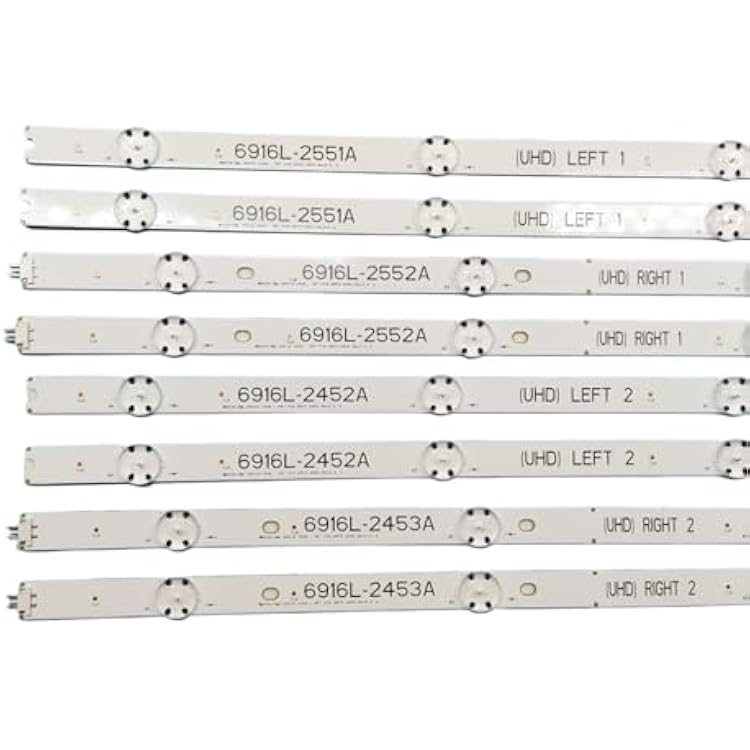 8PcSet LED Backlight Strip Compatible with LG 49inch TV 49UH6500 6916L-2452A 6916L-2453A 6916L-2551A 6916L-2552A 49UH676V 49UH650V 49UH668V