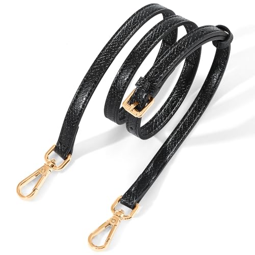 Leather Purse Strap, Purse Straps Replacement Shoulder Straps for Bags, Adjustable Straps for Handbags, Black