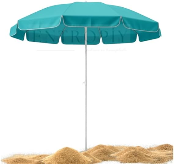 Deniz Plaj ve Balkon Şemsiyesi - Fiberglass Paslanmaz İskelet, Alüminyum Gövde, Canlı Renkler İç Dokumalı Kumaş Polyester ve Pamuklu 170 cm (Cırt Cırt Hediyeli)