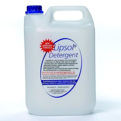 504004-0000 Lipsol Biodegradable Liquid Laboratory Detergent Concentrate, 5L Capacity (Case of 2 Gallons)