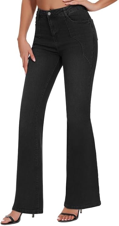 Women's High Waisted Jeans Straight Leg Casual Denim Pants