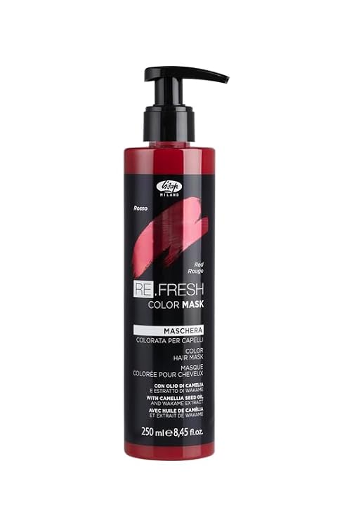 Lisap Color Depositing Hair Mask, Red, 8.45 oz, Hair Gloss Toner Deep Conditioning Hair Mask, Dry Damaged or Color Treated Hair Repair, With Hydrating Camellia Oil, For Shine & Moisturization