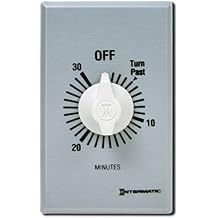 Intermatic FF30MC 30-Minute Spring Loaded Wall Timer SPST No Hold - Enhance Energy Efficiency with Universal Compatibility - Automatic Timer for Effortless Control, Brushed Metal Finish