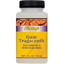 Fiebing's Gum Tragacanth (4 oz) - Leather Burnisher to Prepare Smooth & Slick Edge Finish - Water-Based Professional Grade Formula for Leathercraft, Belt, Shoe & Bag - Use Before Fiebing's Edge Kote