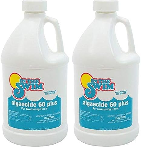 In The Swim Algaecide 60 Plus for Swimming Pools - 1 Gallon | Non-Metallic, Low Odor, Non-Foaming Algae Bloom Preventative - Chlorine Sanitizer Compatible