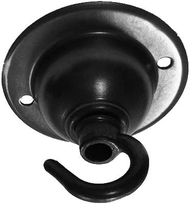 Lightweight Single Hook Ceiling Rose for Pendant Lights, Chandelier Hook, Industrial Style Heavy Duty Hook for Hanging Ceiling Lights with Suspension Chain, Black