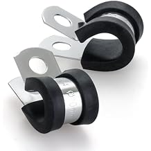 20 PCS 3/8 Inch 304 Stainless Steel Cable Clamps with Rubber Coated Cushion Insulated Wire Clamps for Automotive, Pipe, Tube, Hose, Lines & Cord Installation (DN 10mm)
