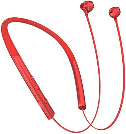 Wireless Headphones Neckband Earphone Bluetooth Headset Noise Canceling Earbuds with 100H Playtime Waterproof in Ear Sports Earphones with Mic & Magnetic for Gym Running Workout,Red
