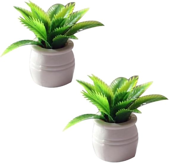 2 Pcs Dollhouse Decoration Plant Pots Miniature Green Potted Bonsai Model Dollhouse Accessories Decor,1:12 Scale Doll House Miniature Plant Model, DIY Decoration Props Accessories