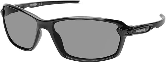Harley-Davidson Men's Rectangular Sunglasses Black Smoke Gray