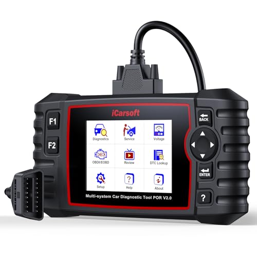 iCarsoft POR V2.0 fit for PorscheCayenne911 Full Systems Diagnostic Scan Tool, OBD2 Scanner with 8 Resets, Live Data, Battery Test Module Info, Lifetime F-Ree Update