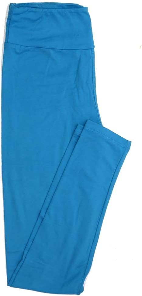 Lularoe One Size OS Solid Ocean Blue (257527) Buttery Soft Womens Leggings fit Adult Sizes 2-10