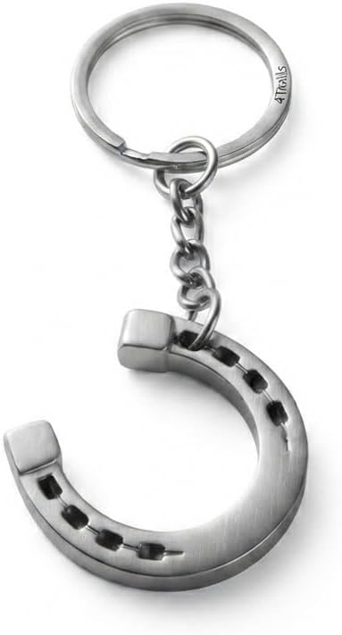 Good Luck Horseshoe Equine Riding Silver Western Horse Keychain