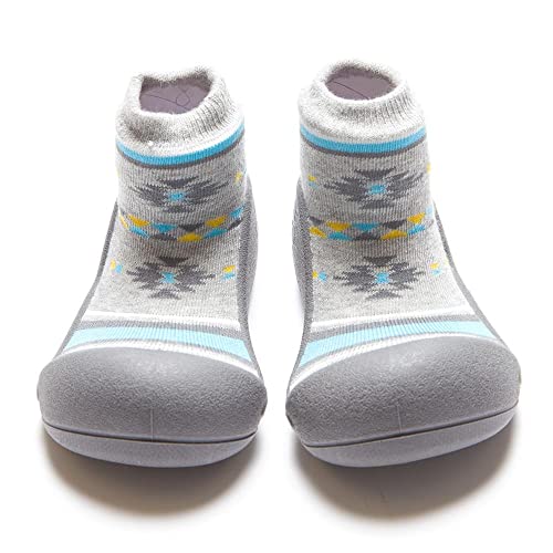 Attipas First Walking Shoes with Socks for Baby Boys Girls Small, Nordic Grey