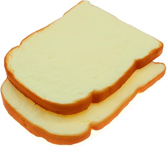 2PCS Artificial Bread Fake Toast Slice Simulation Food Model