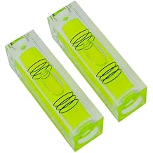 Mini Level Bubble Small Horizontal Bubble Three Line Horizontal Pearl Level Magnetometer (52 * 20 * 15mm Green magnetism 2PCS)