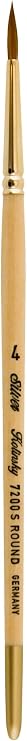Silver Brush Limited Silver Kolinsky Round Oil Paintbrush, Size 4 | Short Handle, Watercolor, Gauche, Soft Pointed Pure Kolinsky Sable Bristle, Superb Paint Absorbency, Thin and Broad Lines