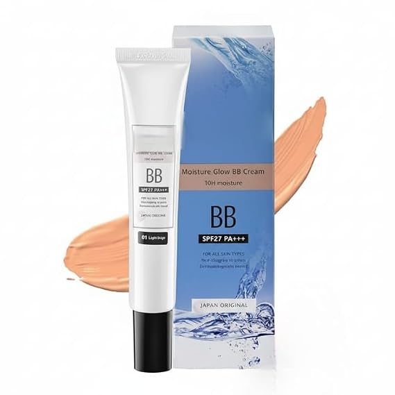 Moisture Glow BB Cream 01 Light Beige, SPF27/PA+++, All Skin Types, 30g