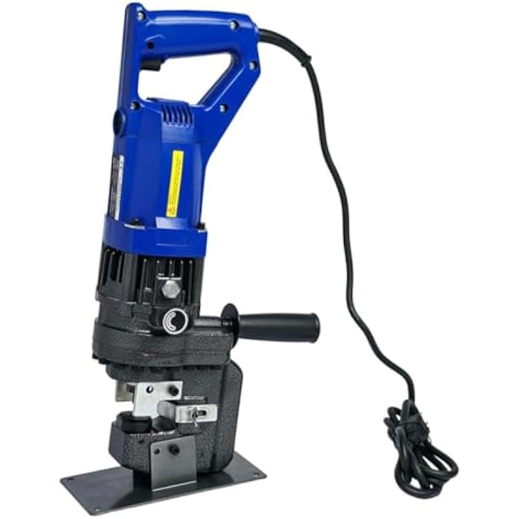 Electric Puncher Hand Press Hole Die Hidraulic Set Kit Punching Hydraulic Hole Punch Metal Punching Machine with Carbon Brush 5 Dies for Iron Copper Aluminum Plate Angle Steel