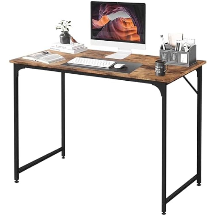 40 Gaming Desk - Modern Computer Desk with Simple Design, Ergonomic Home Office Desk for PC Gaming, Studying and Writing, Wooden Workstation for Small Spaces Vintage