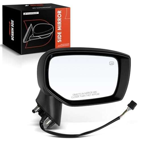 A-Premium Passenger Side Power Door Mirror - Compatible with Subaru Impreza 2015-2016, Crosstrek 2016-2017, XV Crosstrek 2015, WRX - Heated Manual Folding Black Outside Rear View Mirror w/Turn Signal